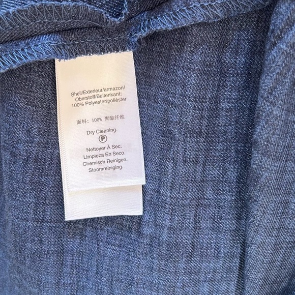 DKNY Womens 8 Midi Dress Blue Pleated V-Neckline Flutter Sleeves Office Party - Picture 8 of 9